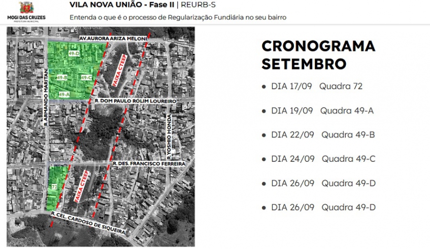Assistentes sociais da Secretaria de Habitação Social percorrerão as casas para cadastrar os moradores, seguindo cronograma pré-definido