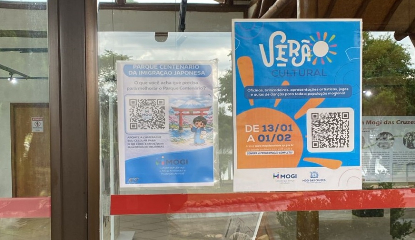 Folhetos com QR Code foram espalhados pelo Parque Centenário para que os frequentadores respondam ao questionário (Divulgação/PMMC)